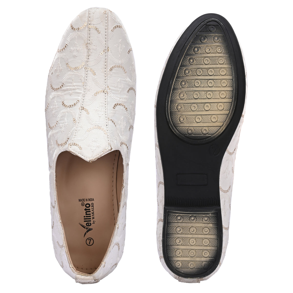 Vellinto SHRIVALLI Party Wear Royal Look Mojaris Juttis Slip On For Men Espadrilles For Men