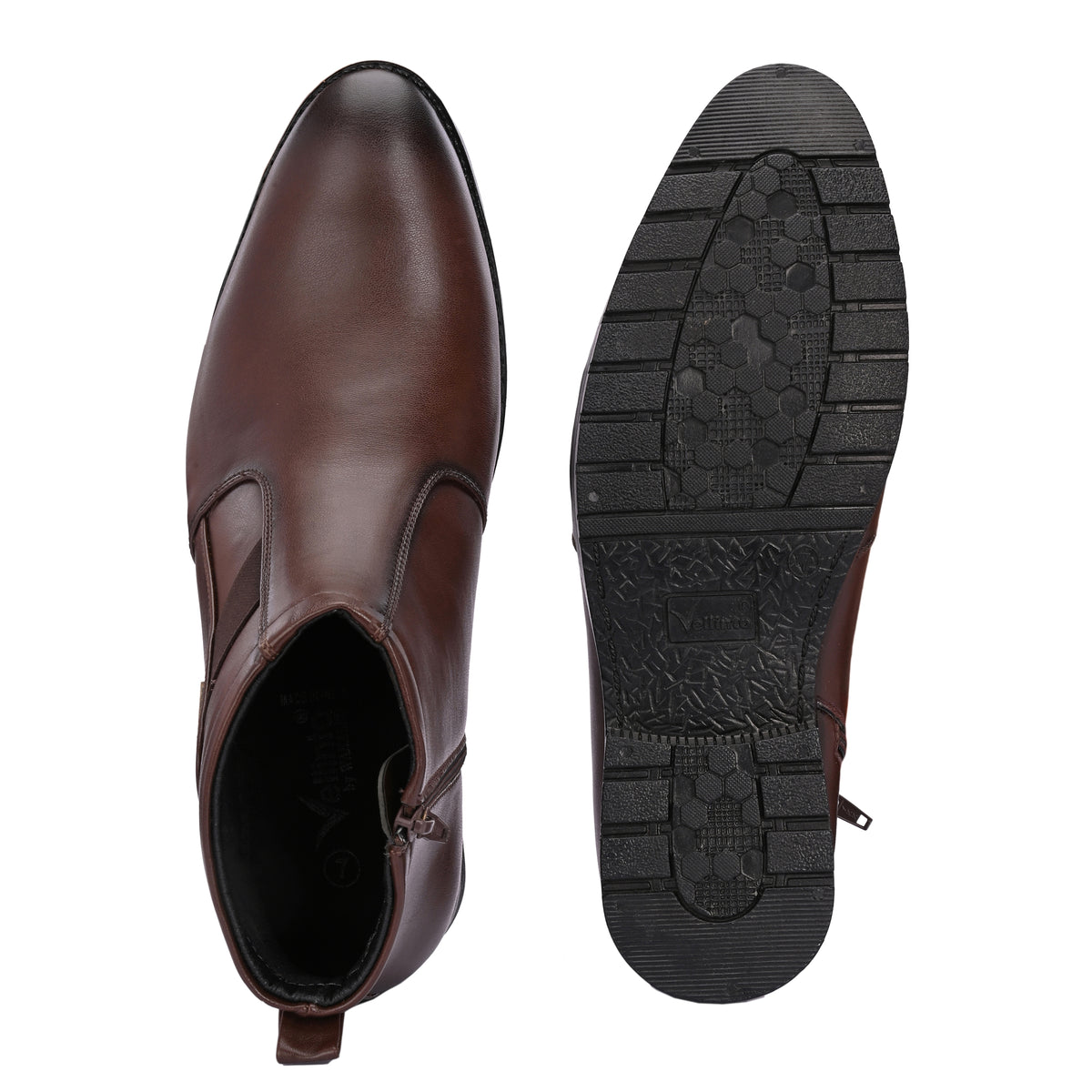 Vellinto Royal Look Zipped Boots For Men ll Synthetic Leather Casual Boots For Men