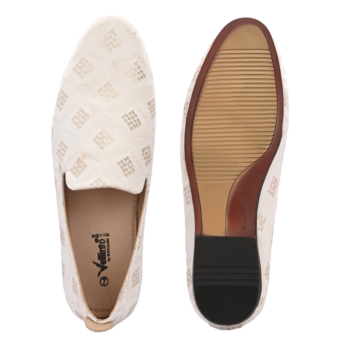 Vellinto Men's PEARL Embroidered Slip-On Ethnic Party Wear Designer Loafer Shoes Espadrilles For Men