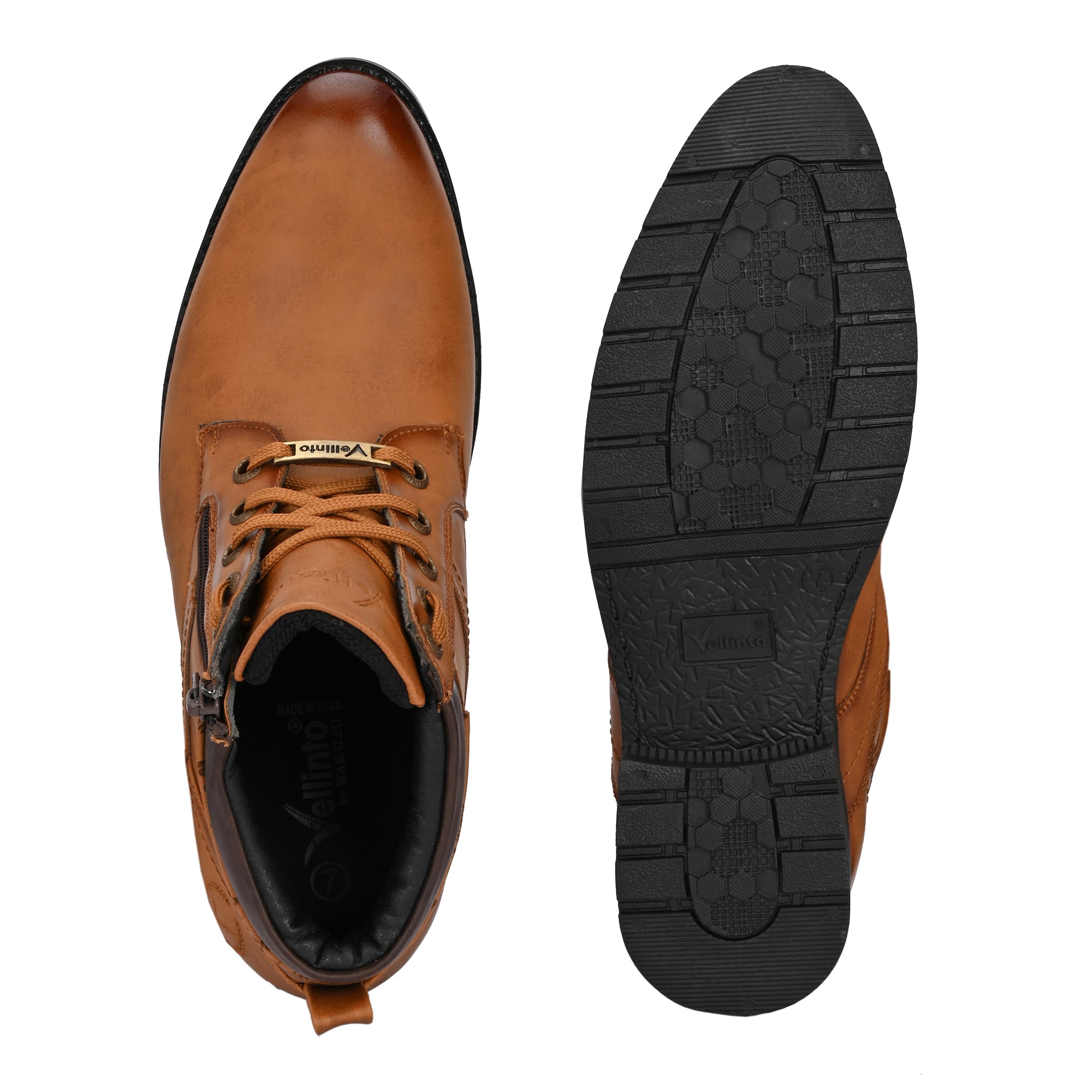 Vellinto Vellinto ORION Men’s Stylish Lace-Up & Zipper High Ankle Casual Boots Boots For Men