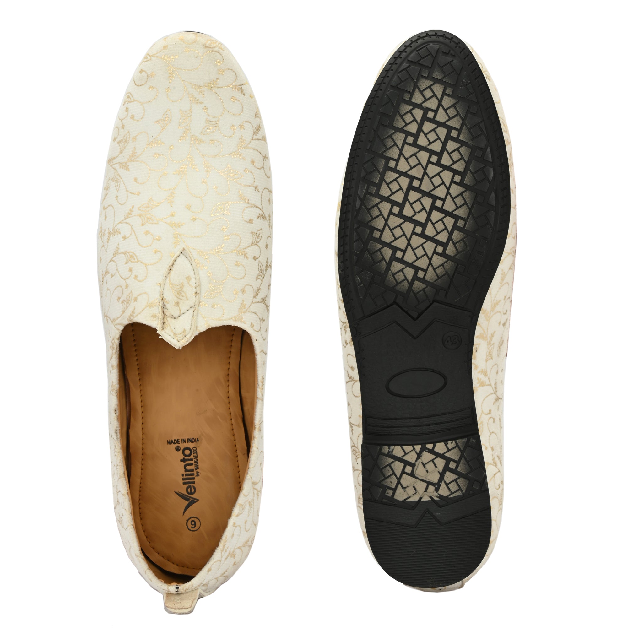 Vellinto NAWAB Party Wear Royal Look Mojaris Juttis Slip On For Men Espadrilles For Men