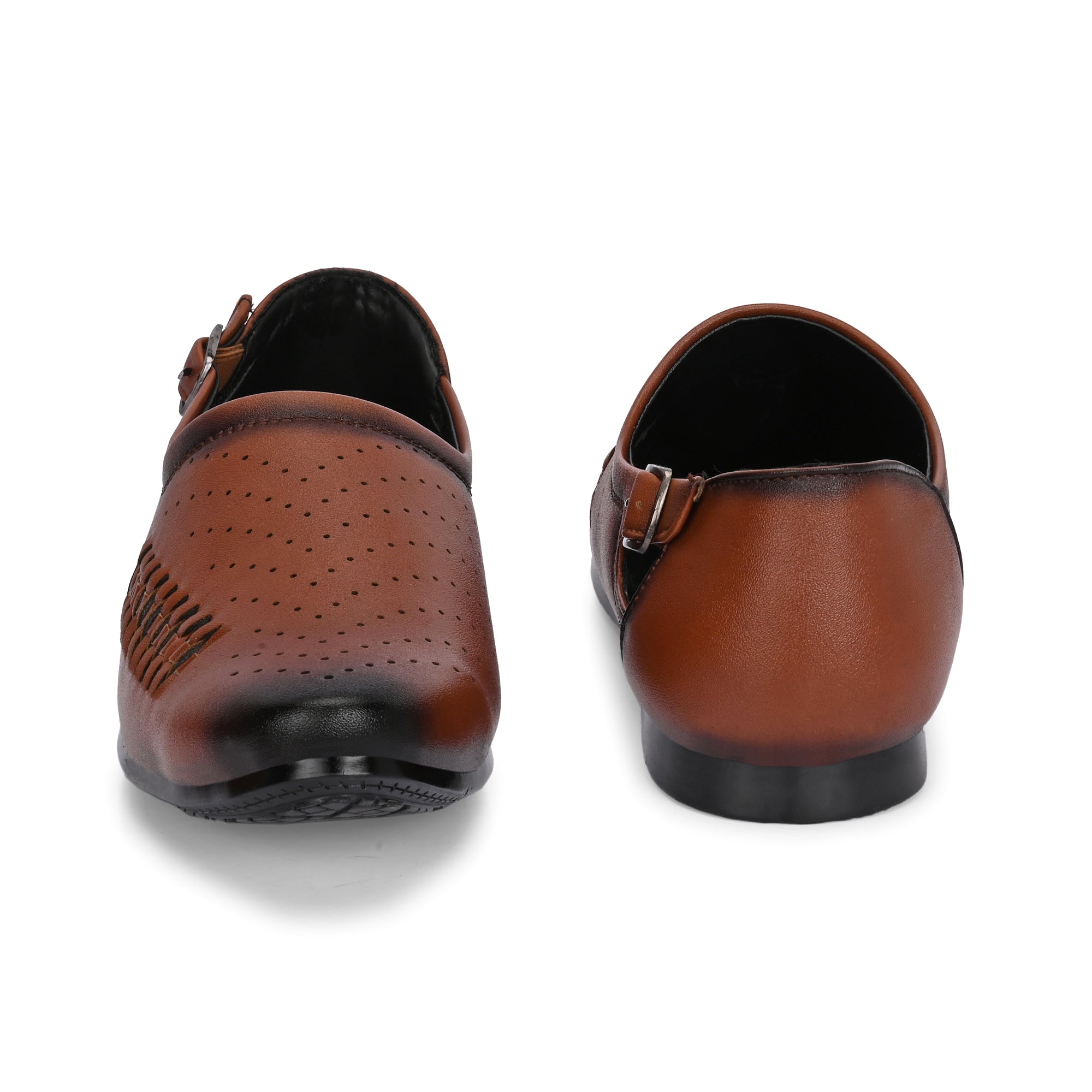Vellinto Vellinto SHAHZAD Perforated Synthetic Leather Loafers with Stylish Buckle Detail Party Wear For Men