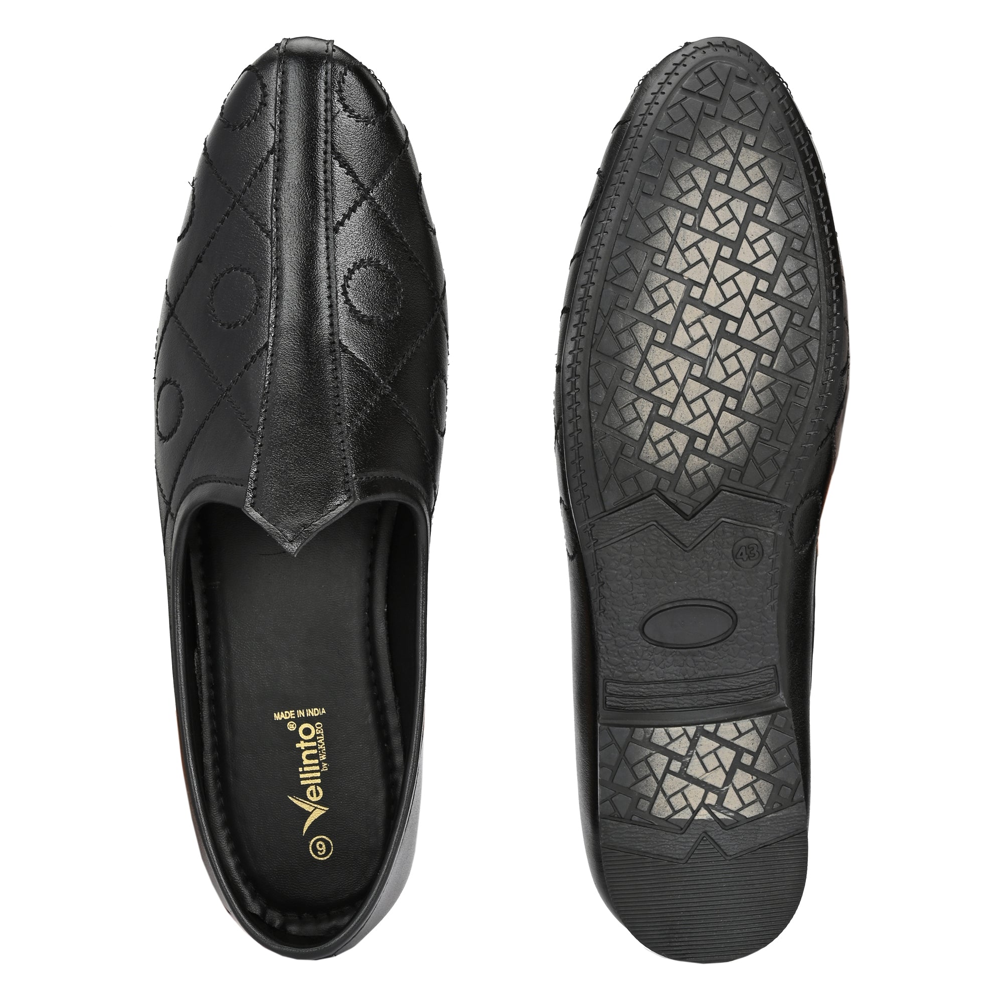 Vellinto BANAJARA Men’s Ethnic Slip-On Mojari | Traditional PU Leather Footwear Party Wear For Men