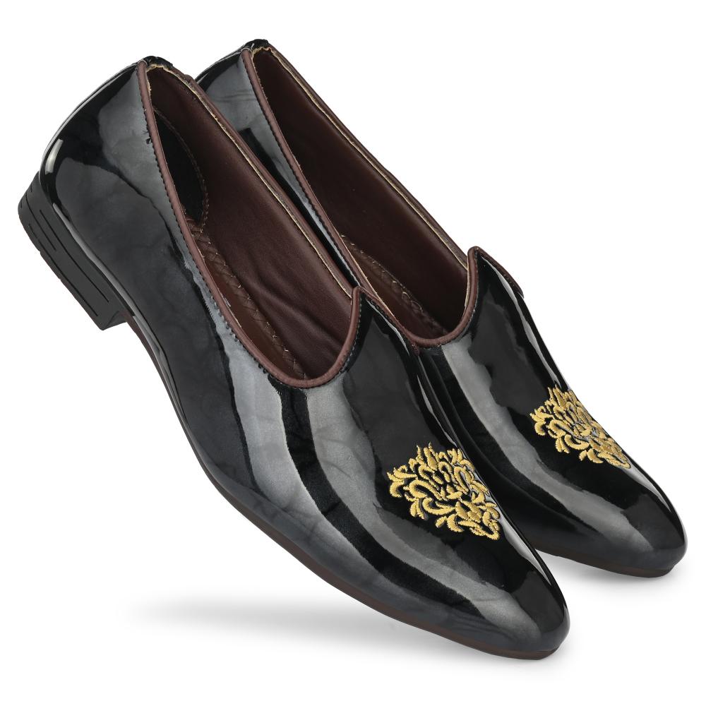 Vellinto SATURN Party Wear Royal Look Formal Slip On II Patent Leather Formal Shoes Corporate Casuals