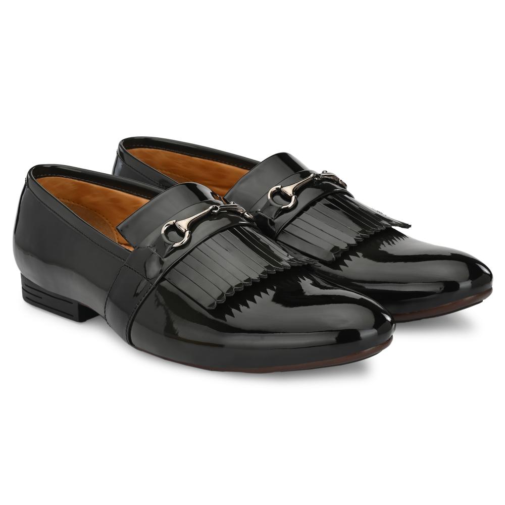 Vellinto LUMONIOUS Party Wear Royal Look Formal Slip On For Men ll Men's Dress Patent Leather Shoes ll Men's Patent Leather Stylish Slip-On Corporate Casuals