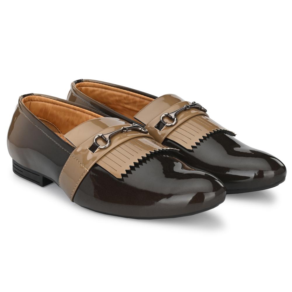 Vellinto LUMONIOUS Party Wear Royal Look Formal Slip On For Men ll Men's Dress Patent Leather Shoes ll Men's Patent Leather Stylish Slip-On Corporate Casuals