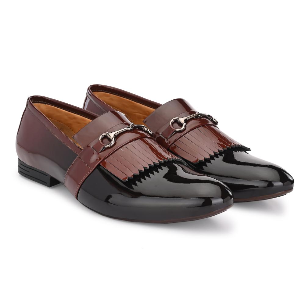 Vellinto LUMONIOUS Party Wear Royal Look Formal Slip On For Men ll Men's Dress Patent Leather Shoes ll Men's Patent Leather Stylish Slip-On Corporate Casuals
