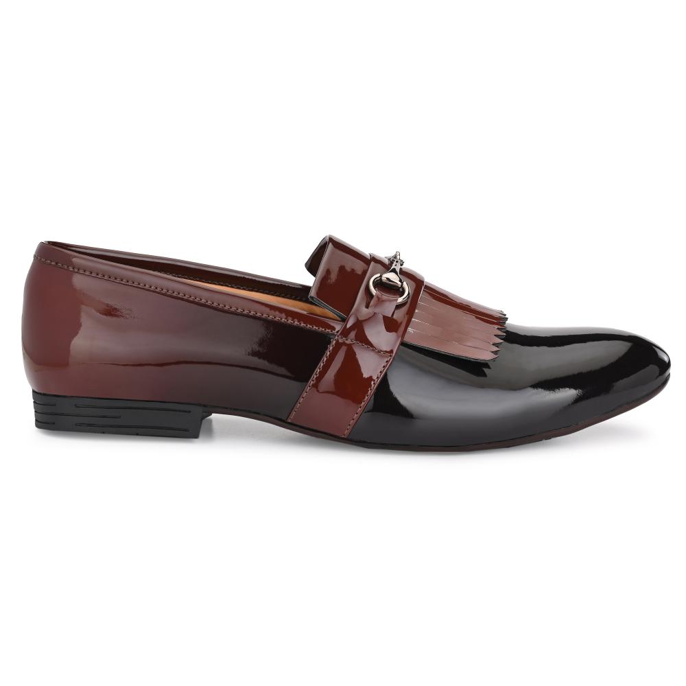 Vellinto LUMONIOUS Party Wear Royal Look Formal Slip On For Men ll Men's Dress Patent Leather Shoes ll Men's Patent Leather Stylish Slip-On Corporate Casuals
