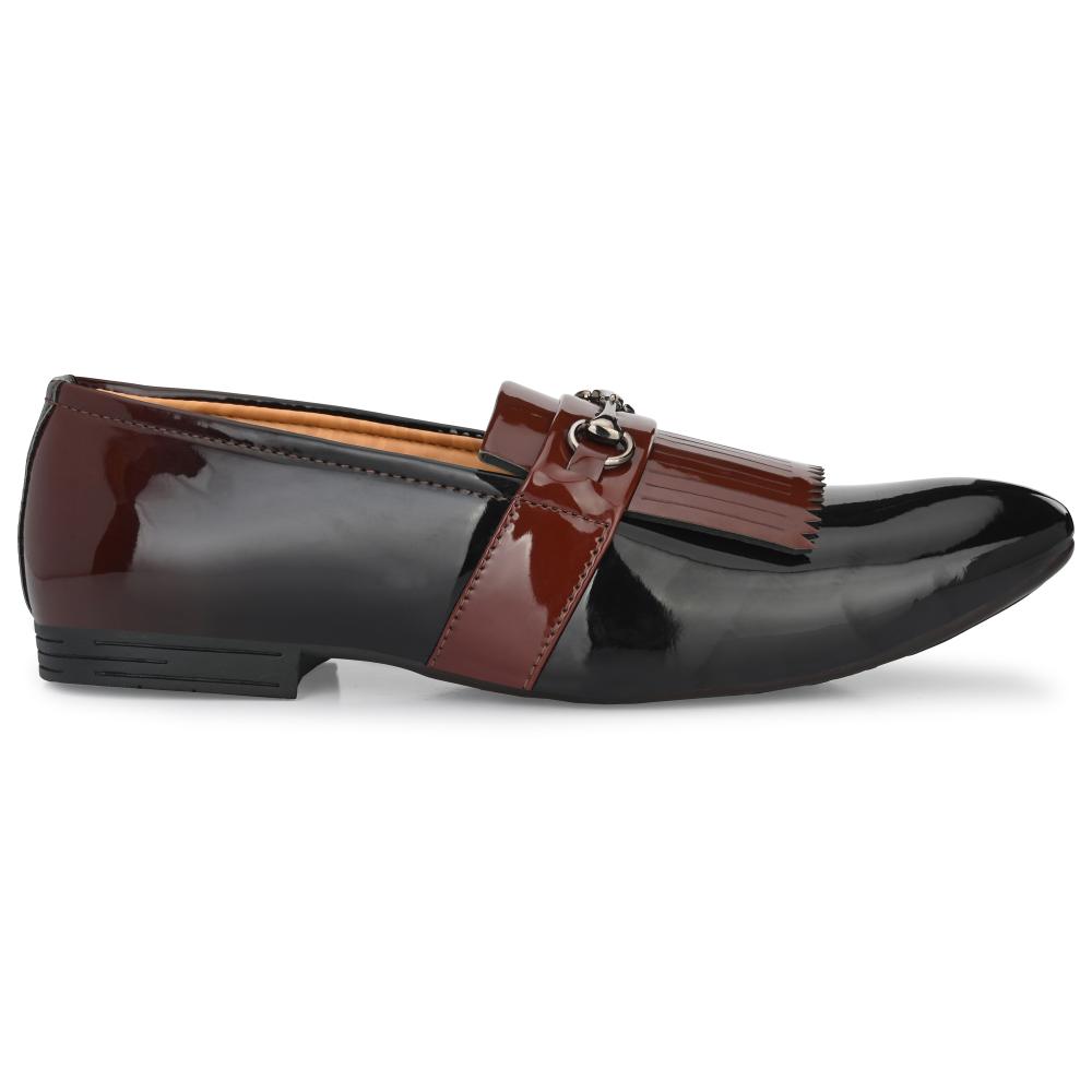Vellinto LUMONIOUS Party Wear Royal Look Formal Slip On For Men ll Men's Dress Patent Leather Shoes ll Men's Patent Leather Stylish Slip-On Corporate Casuals