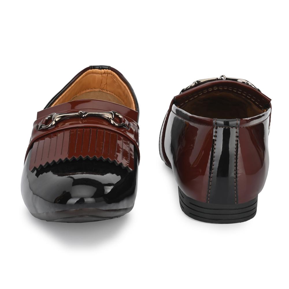 Vellinto LUMONIOUS Party Wear Royal Look Formal Slip On For Men ll Men's Dress Patent Leather Shoes ll Men's Patent Leather Stylish Slip-On Corporate Casuals