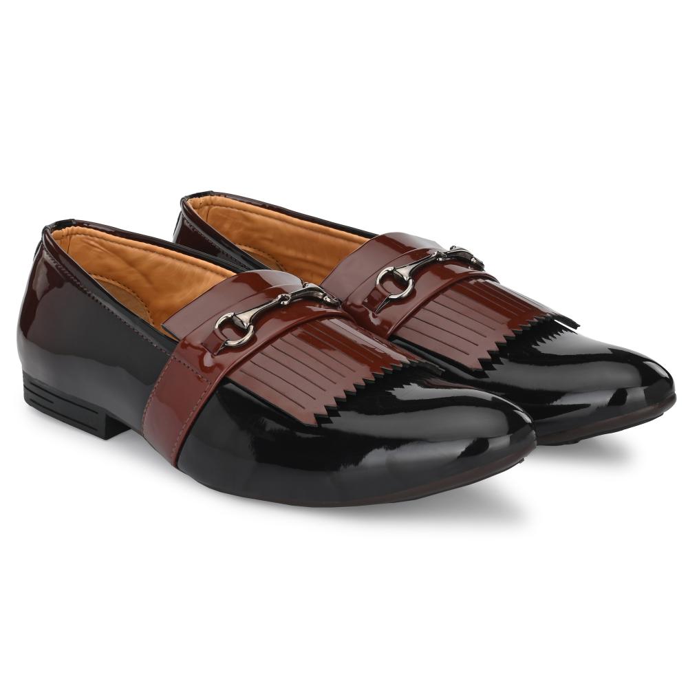 Vellinto LUMONIOUS Party Wear Royal Look Formal Slip On For Men ll Men's Dress Patent Leather Shoes ll Men's Patent Leather Stylish Slip-On Corporate Casuals