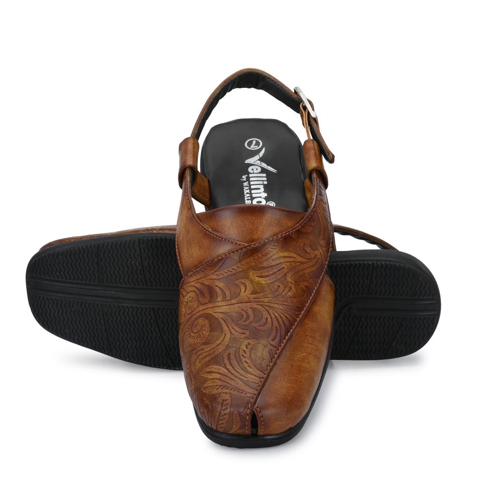 Vellinto VICTOR Ethnic Sandals For Men ll Casaul Sandals For Men ll Peshawari Sandals For Men