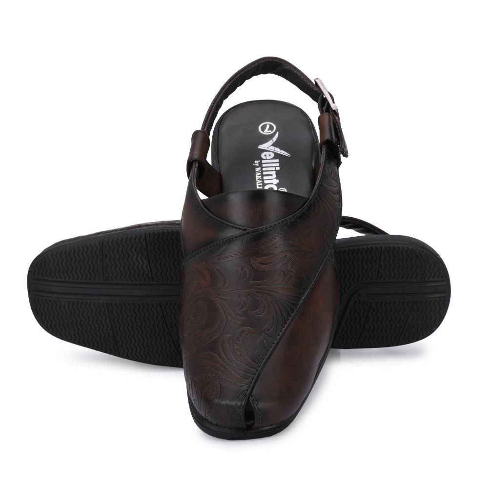 Vellinto VICTOR Ethnic Sandals For Men ll Casaul Sandals For Men ll Peshawari Sandals For Men