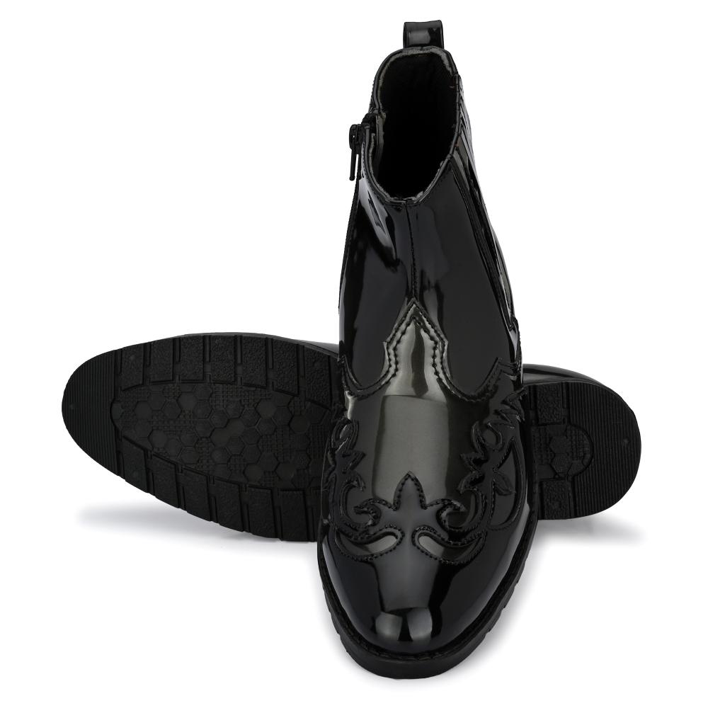 Vellinto THE TAJ Men Boots ll Casual Shoes For Men ll Latest Patent Leather Boots for Men
