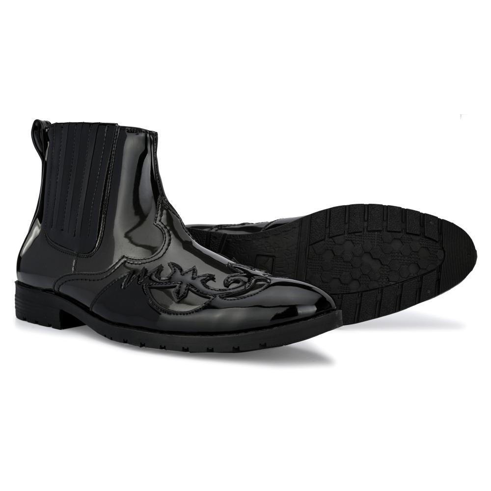 Vellinto THE TAJ Men Boots ll Casual Shoes For Men ll Latest Patent Leather Boots for Men