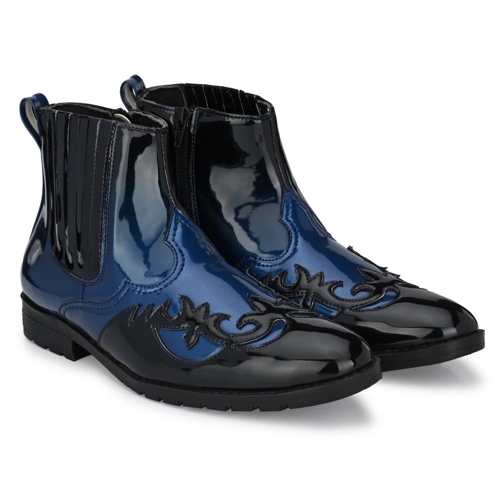 Vellinto THE TAJ Men Boots ll Casual Shoes For Men ll Latest Patent Leather Boots for Men