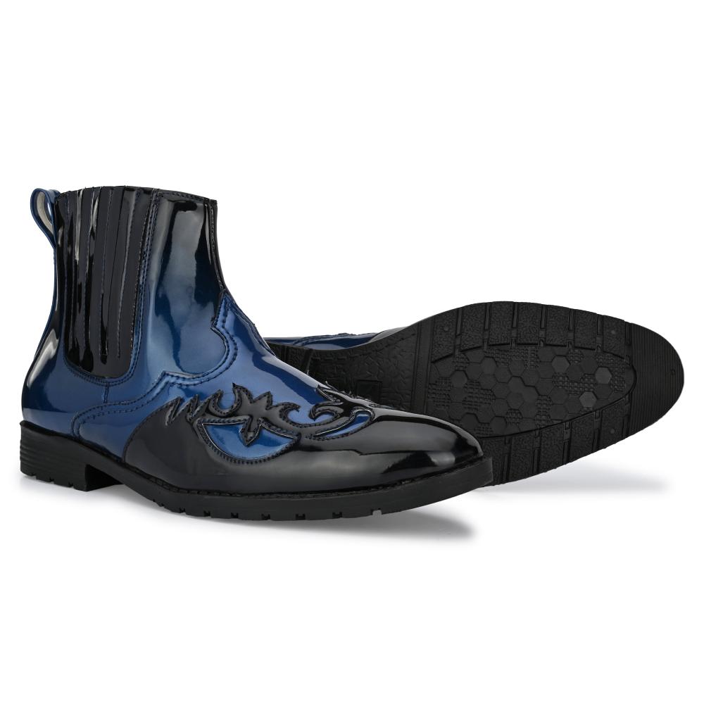 Vellinto THE TAJ Men Boots ll Casual Shoes For Men ll Latest Patent Leather Boots for Men