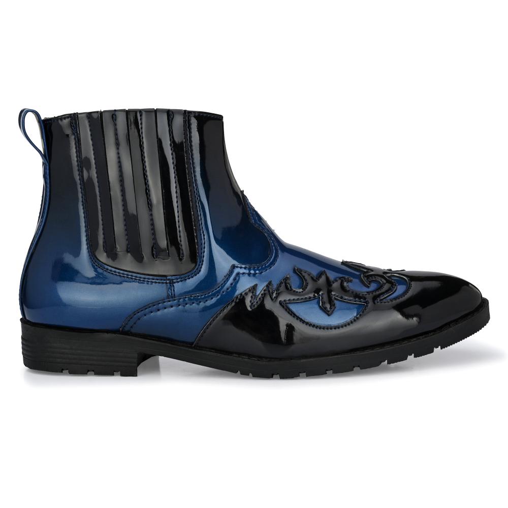 Vellinto THE TAJ Men Boots ll Casual Shoes For Men ll Latest Patent Leather Boots for Men