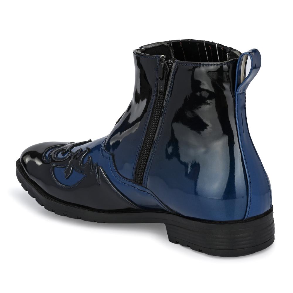 Vellinto THE TAJ Men Boots ll Casual Shoes For Men ll Latest Patent Leather Boots for Men