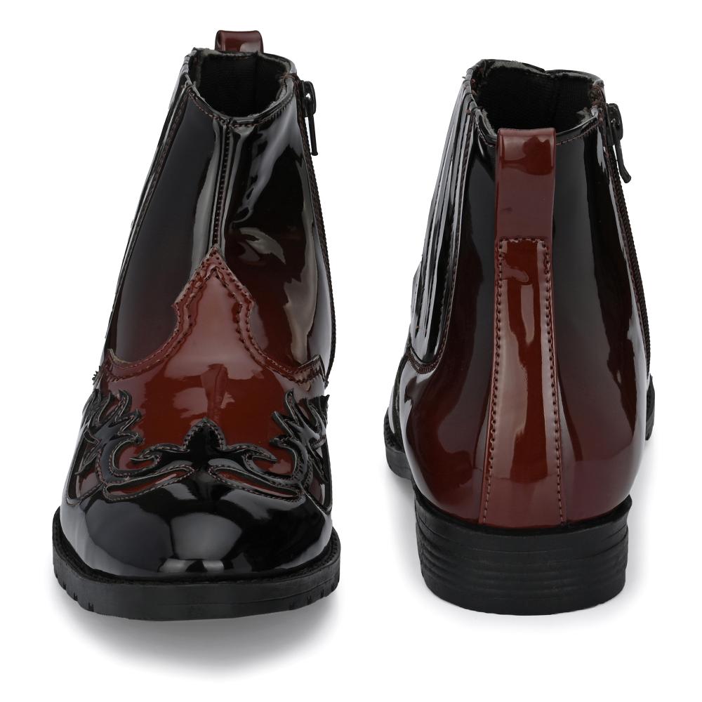 Vellinto THE TAJ Men Boots ll Casual Shoes For Men ll Latest Patent Leather Boots for Men