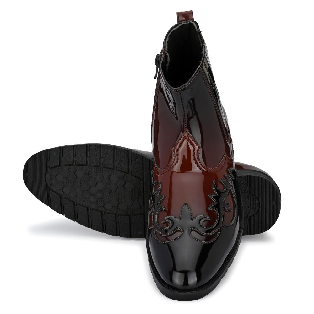 Vellinto THE TAJ Men Boots ll Casual Shoes For Men ll Latest Patent Leather Boots for Men