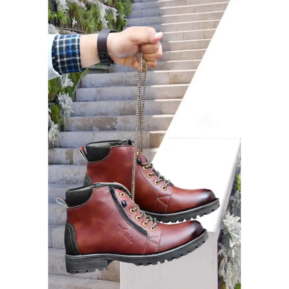 Vellinto ETERNITY Royal Look Zipper Boots For Men ll Casual Shoes For Men ll Latest Synthetic Leather Boots for Men