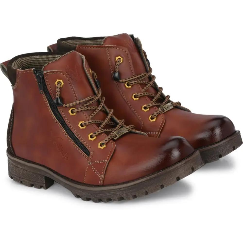 Vellinto ETERNITY Royal Look Zipper Boots For Men ll Casual Shoes For Men ll Latest Synthetic Leather Boots for Men
