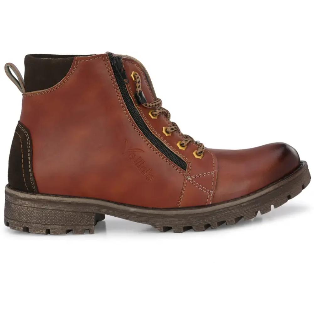 Vellinto ETERNITY Royal Look Zipper Boots For Men ll Casual Shoes For Men ll Latest Synthetic Leather Boots for Men