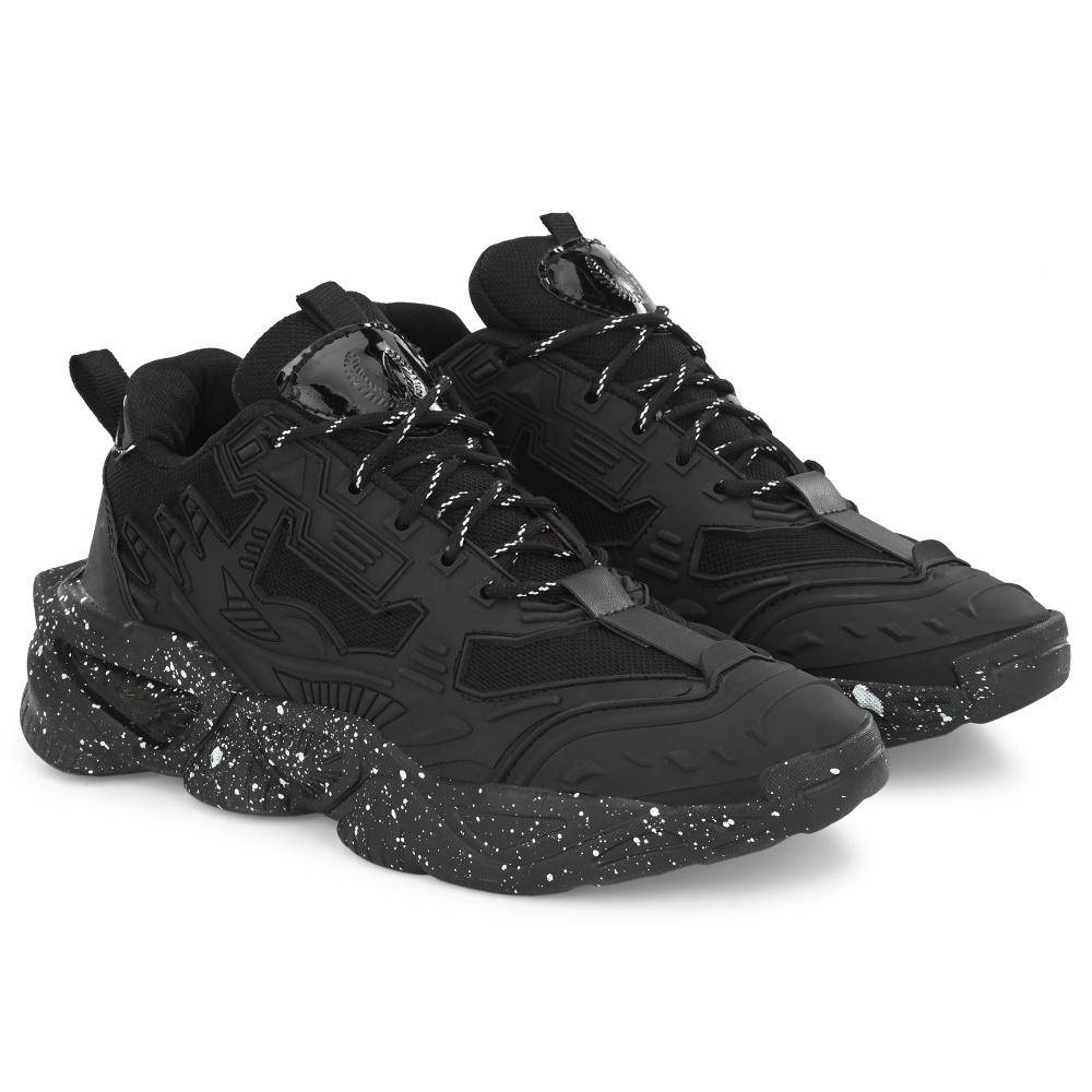 Vellinto SPOTTER Casual Trendy Sneakers for Men ll Sports Shoes for Men ll Running Shoes for Men Black