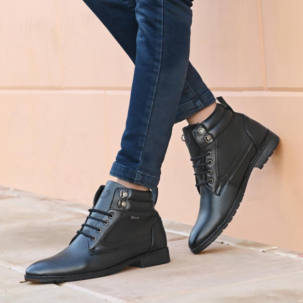 Vellinto DUST-OFF Casual Mid-Ankle Synthetic leather Boots For Men