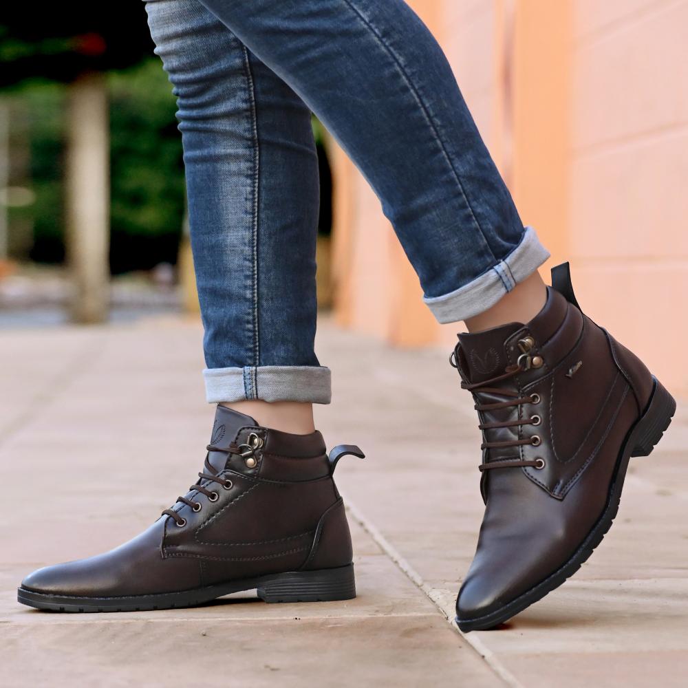 Vellinto DUST-OFF Casual Mid-Ankle Synthetic leather Boots For Men