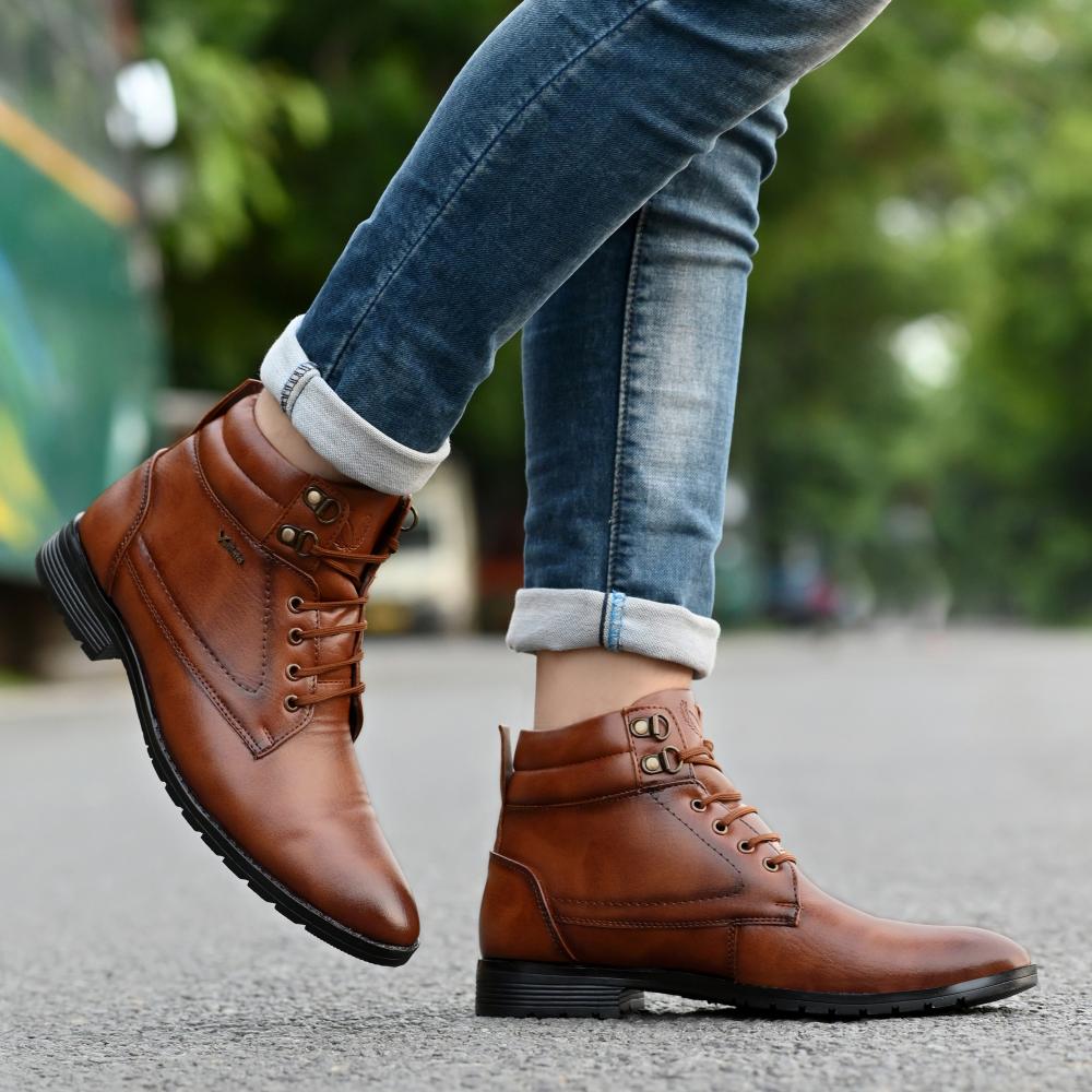 Vellinto DUST-OFF Casual Mid-Ankle Synthetic leather Boots For Men