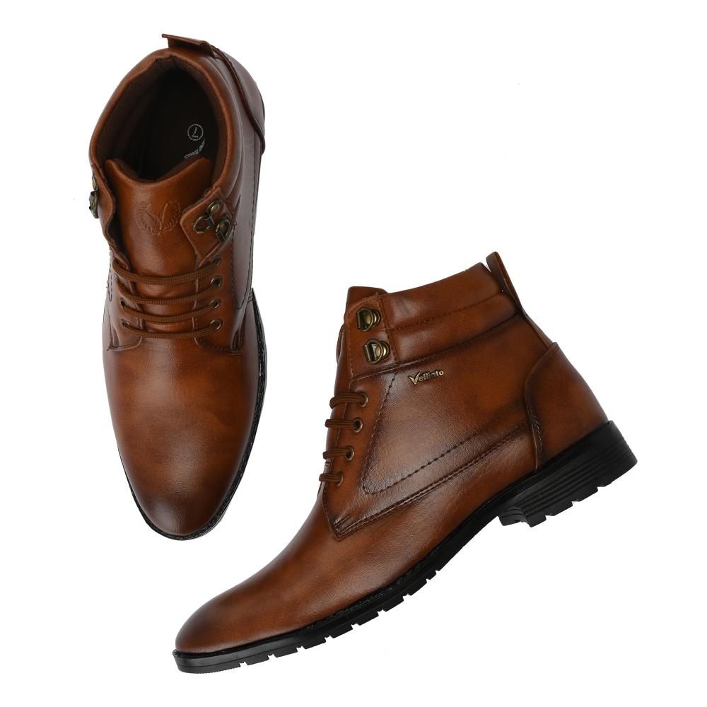 Vellinto DUST-OFF Casual Mid-Ankle Synthetic leather Boots For Men