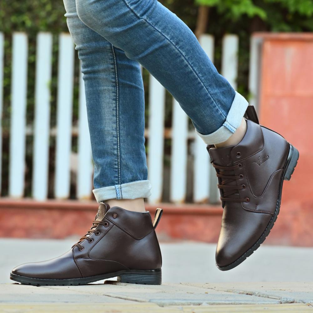 Vellinto HOWARD Casual Boots For Men ll Synthetic Leather Formal Shoes For Men