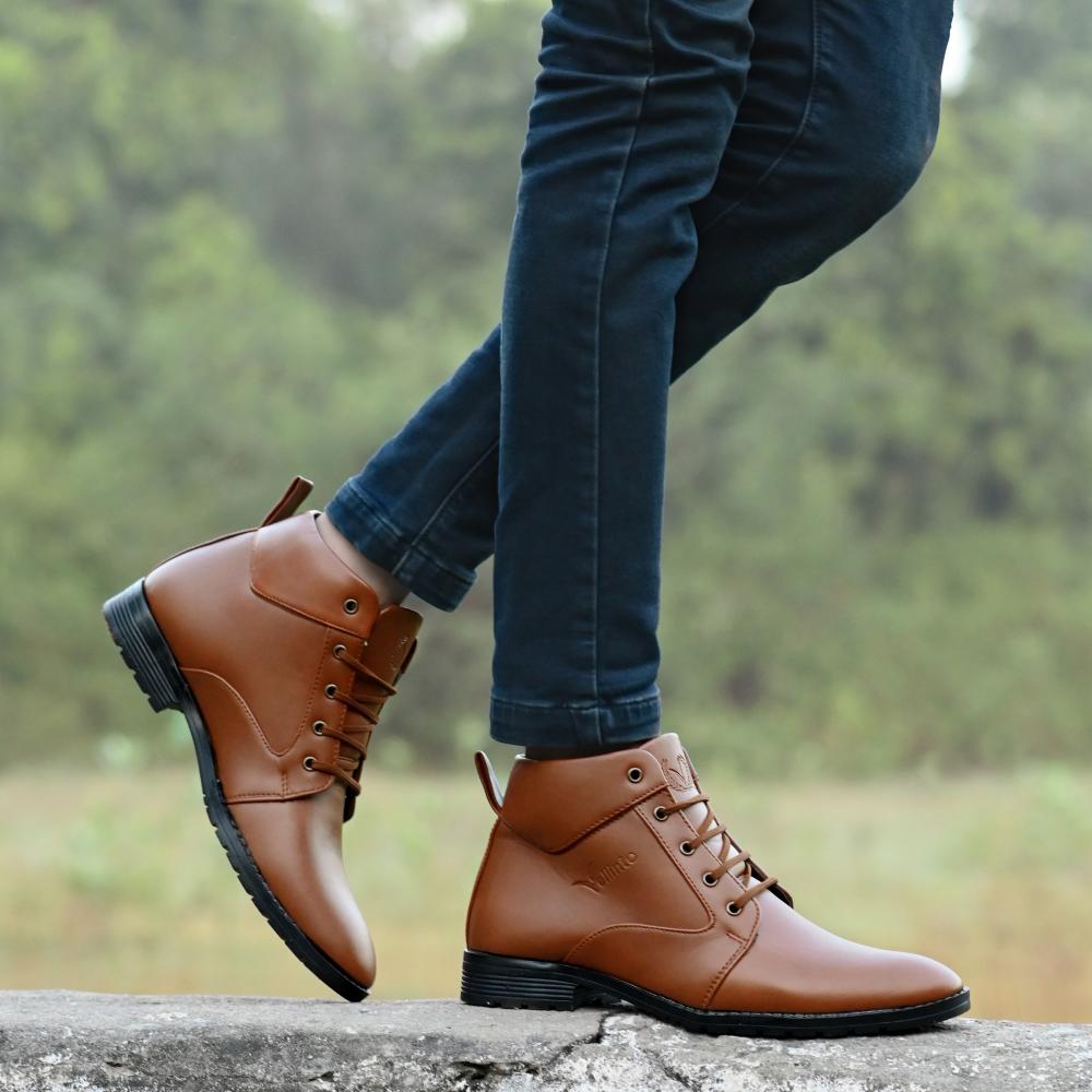 Vellinto HOWARD Casual Boots For Men ll Synthetic Leather Formal Shoes For Men