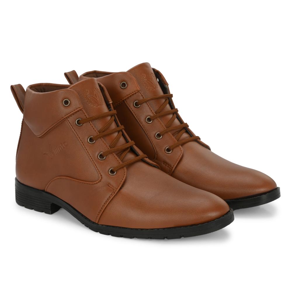 Vellinto HOWARD Casual Boots For Men ll Synthetic Leather Formal Shoes For Men
