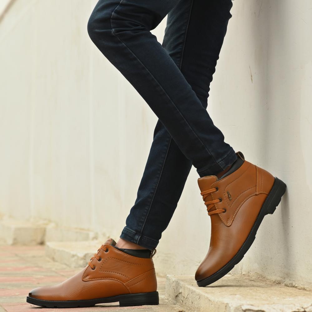 Vellinto DOUGLAS Casual Boots For Men ll Synthetic Leather Boots For Men Boots For Men