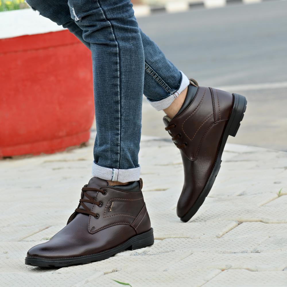 Vellinto DOUGLAS Casual Boots For Men ll Synthetic Leather Boots For Men Boots For Men