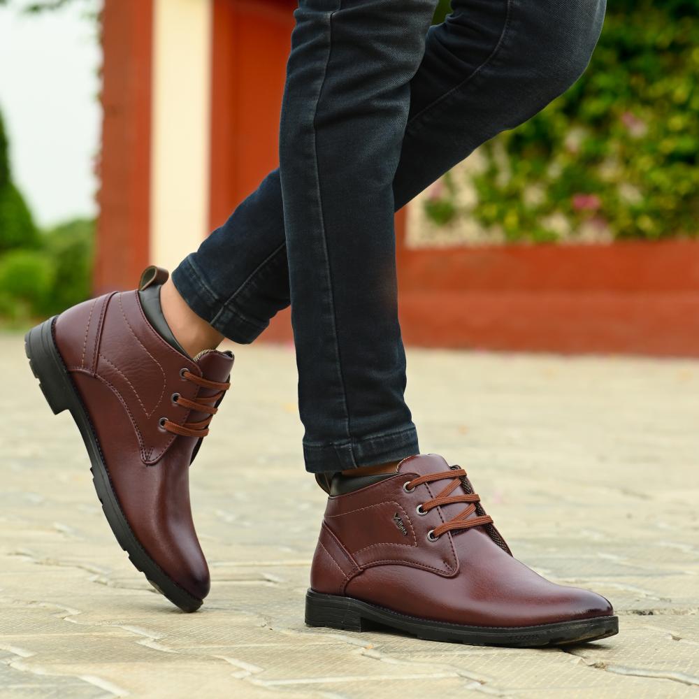 Vellinto DOUGLAS Casual Boots For Men ll Synthetic Leather Boots For Men Boots For Men