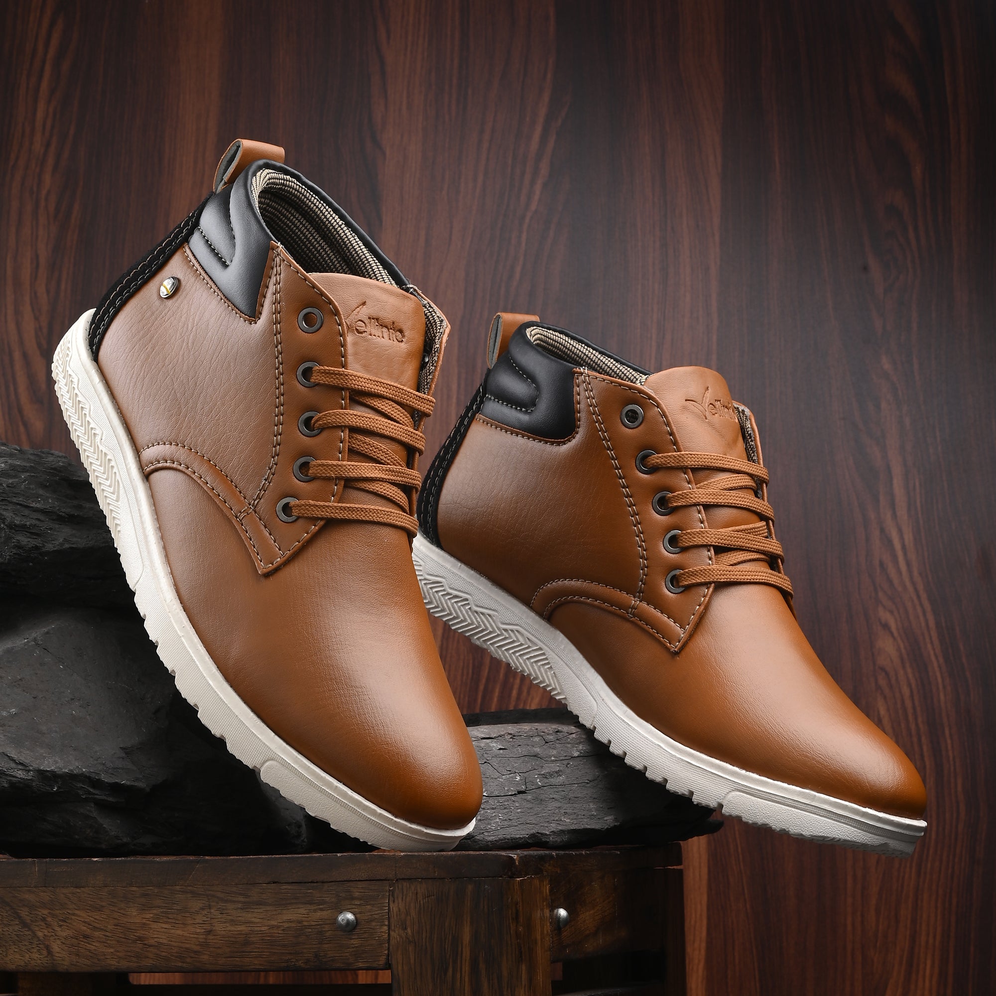 Vellinto KIERAN Casual Mid-Ankle Boots For Men ll Daily Use Casual Shoes For Men