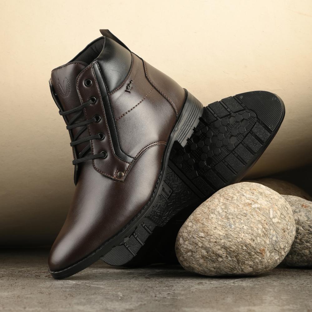 Vellinto LEE-GRAIN Casual Mid-Ankle Synthetic Leather Boots For Men
