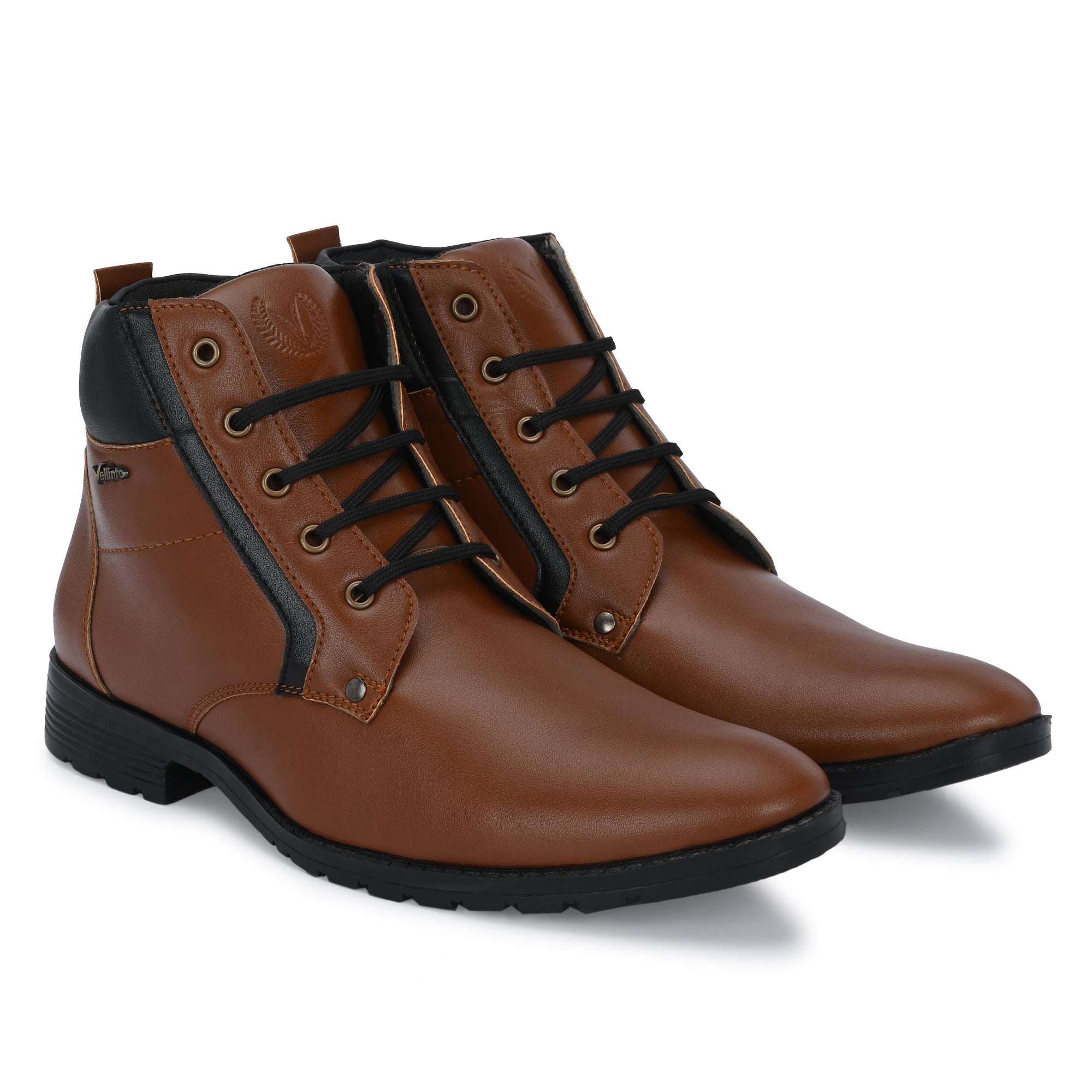 Vellinto LEE-GRAIN Casual Mid-Ankle Synthetic Leather Boots For Men