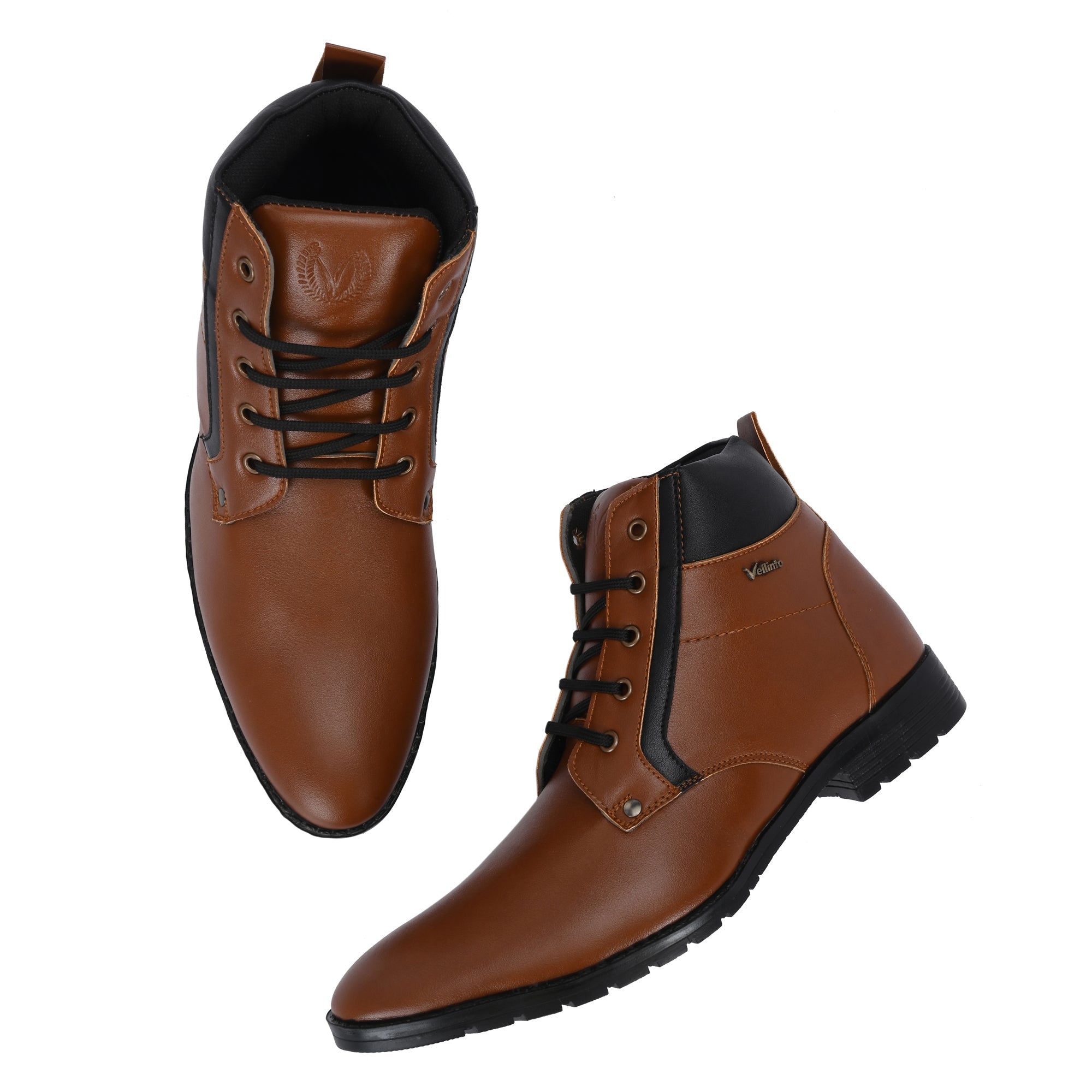 Vellinto LEE-GRAIN Casual Mid-Ankle Synthetic Leather Boots For Men