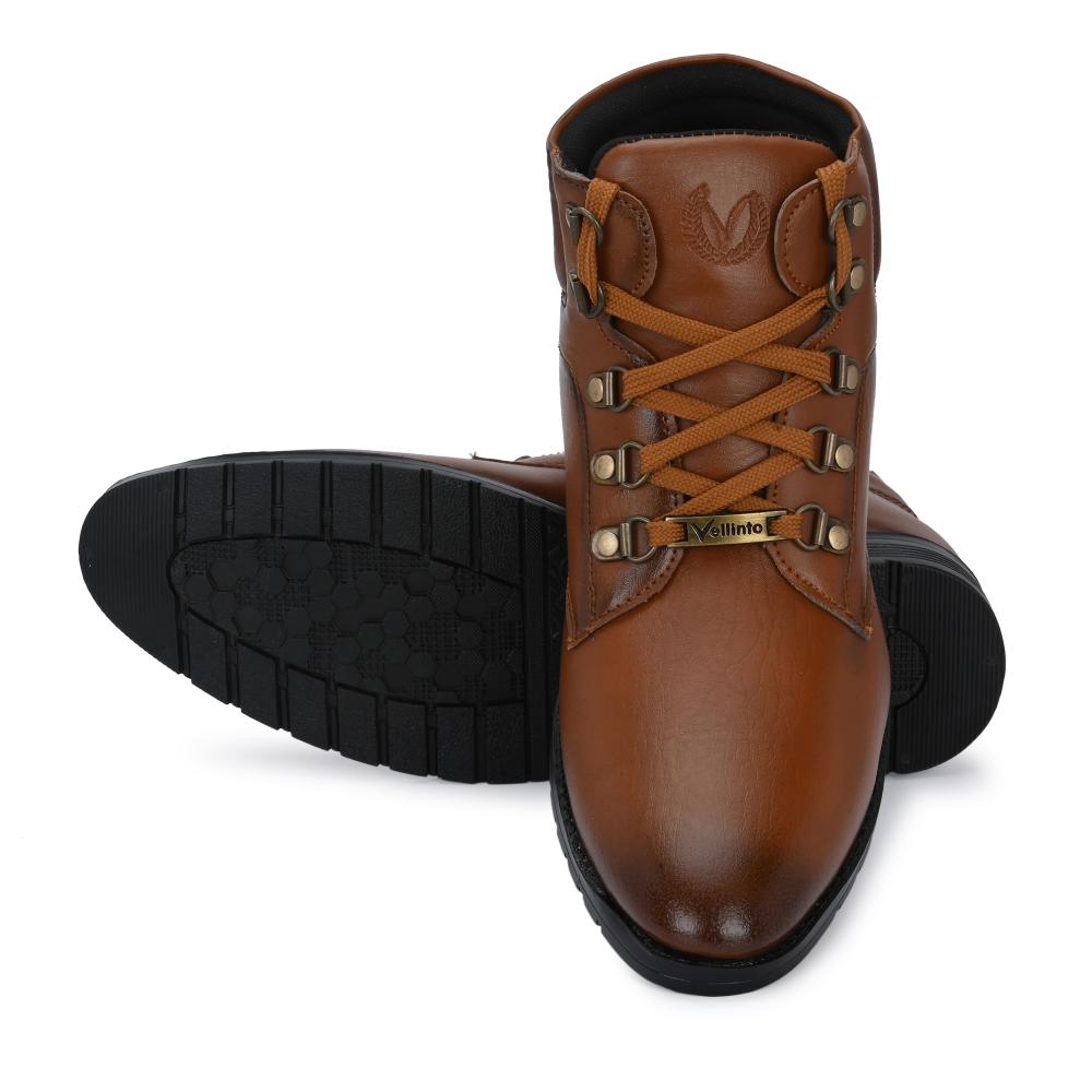 Vellinto BACARDY Casual Mid-Ankle Synthetic leather Boots For Men