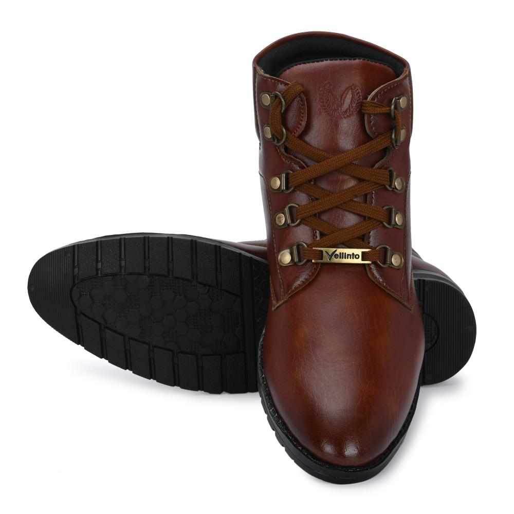 Vellinto BACARDY Casual Mid-Ankle Synthetic leather Boots For Men