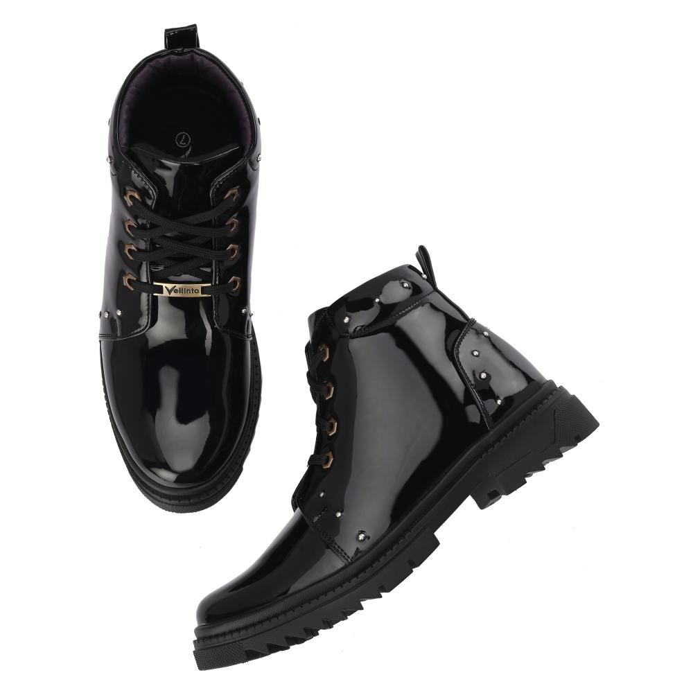 Vellinto SWIFT Royal Party Wear ll Casual ll Latest Patent Leather Boots for Men