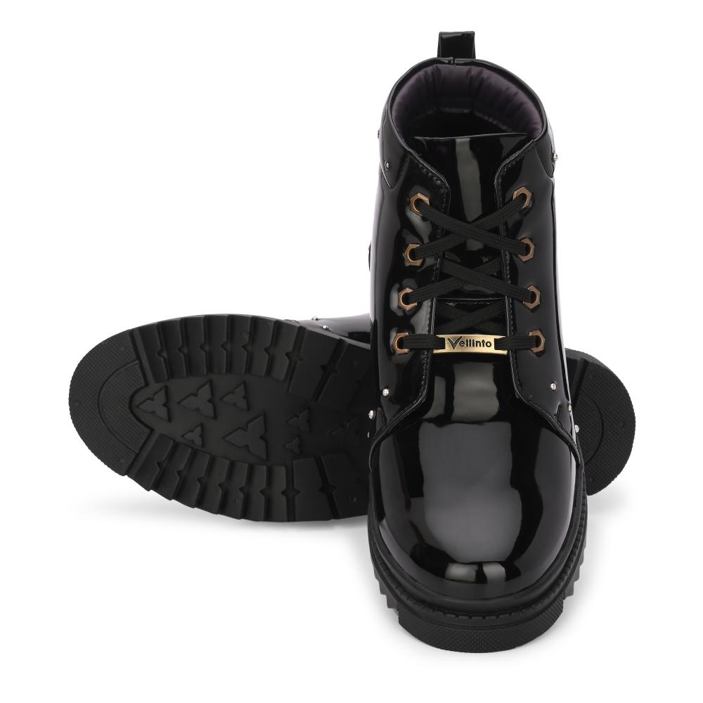 Vellinto SWIFT Royal Party Wear ll Casual ll Latest Patent Leather Boots for Men