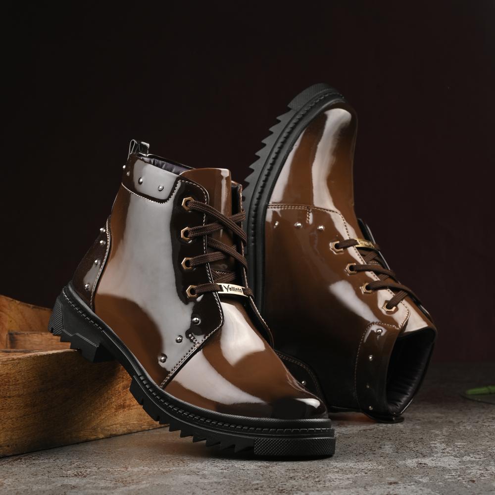 Vellinto SWIFT Royal Party Wear ll Casual ll Latest Patent Leather Boots for Men