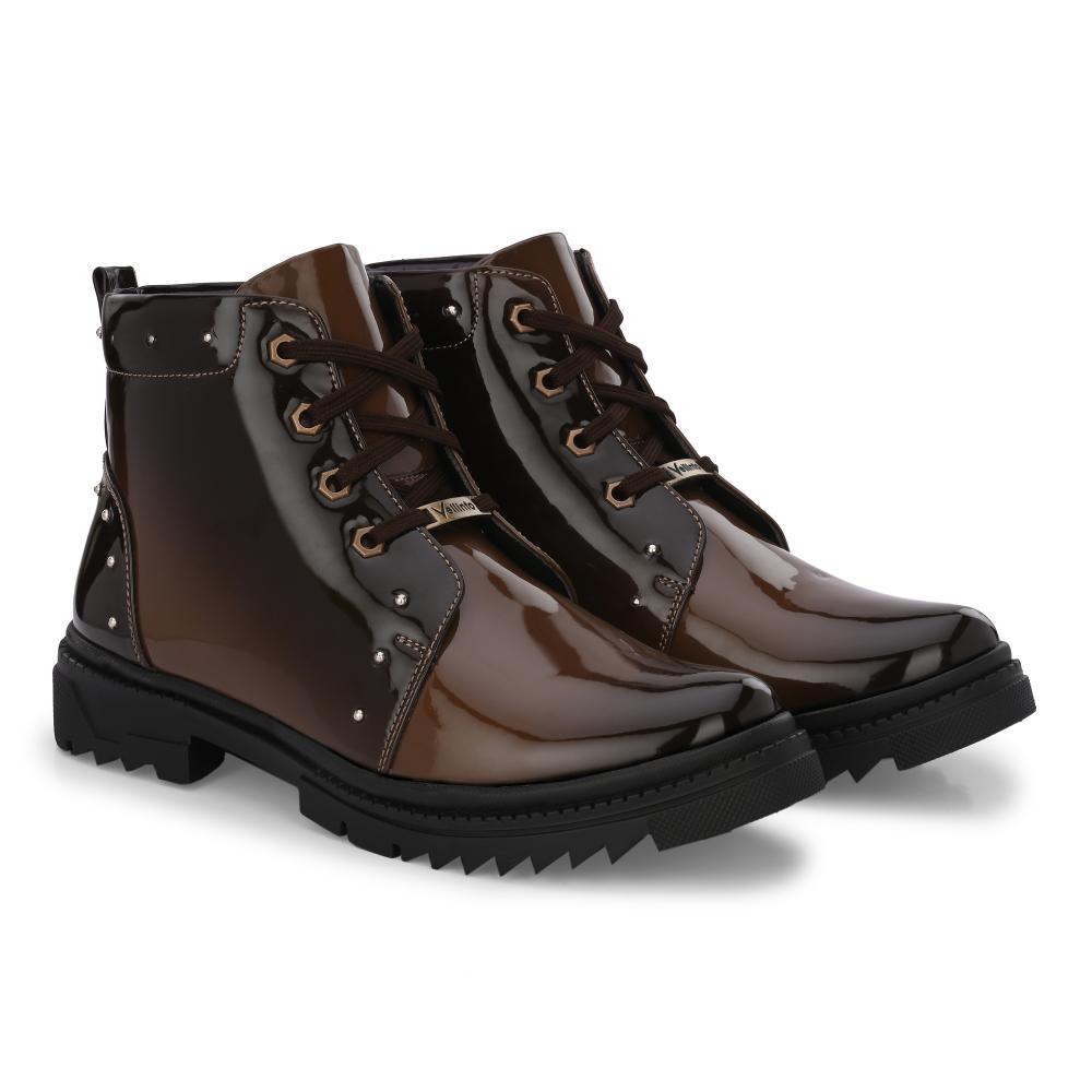 Vellinto SWIFT Royal Party Wear ll Casual ll Latest Patent Leather Boots for Men