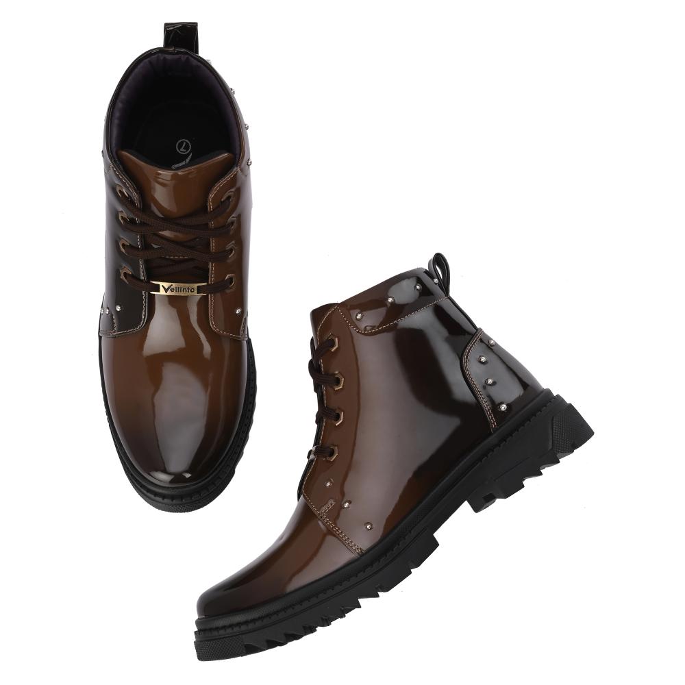 Vellinto SWIFT Royal Party Wear ll Casual ll Latest Patent Leather Boots for Men